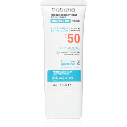 Babaria Mineral UV Facial Sunscreen Fluid SPF50 50ml