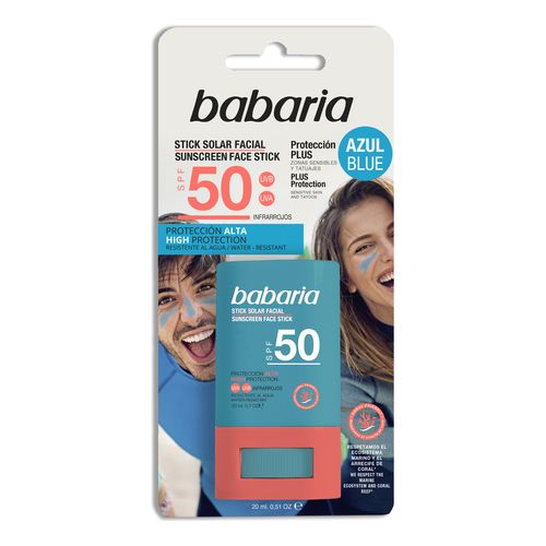 Babaria 31797 Protection Plus F-50 Blue Facial Stick, 20 ml