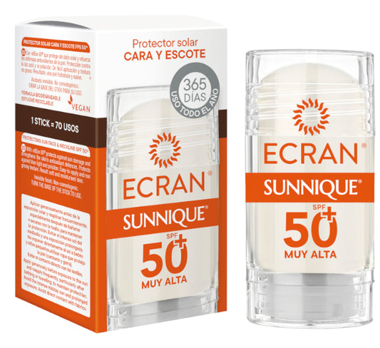 ECRAN SUNNIQUE Face and Décolleté SPF50+ Stick 30ml