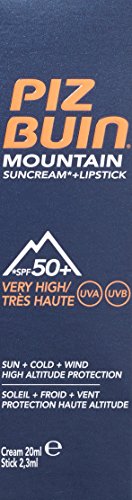 Piz Buin Mountain sunscreen and lip care with SPF 50+ for skiing and hiking
