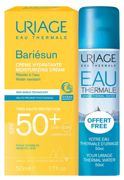 Uriage Bariesun - Moisturizing sunscreen cream for the face SPF50 50ml with thermal water 50ml offered 
